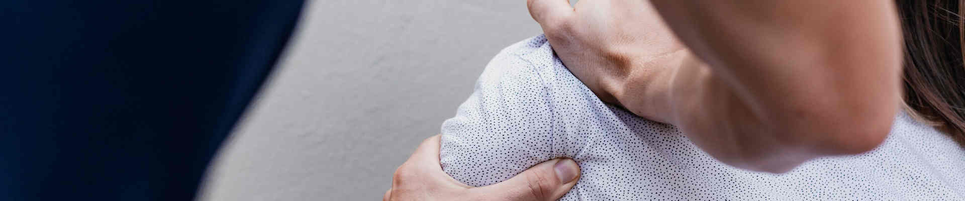 Person having shoulder examined